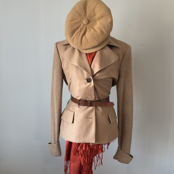 Vintage 70’s Lined Tan Wool Paperboy Newsboy Hat 22” - Picture 4 of 9